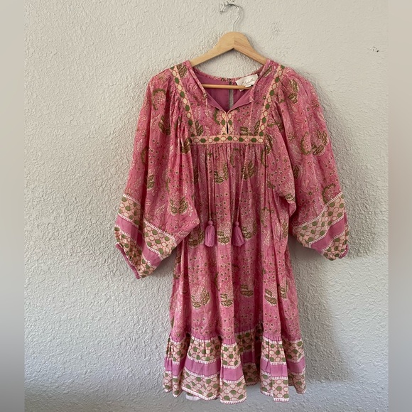 Cleobella Pink and Gold Patterned Mini Dress - Picture 13 of 13